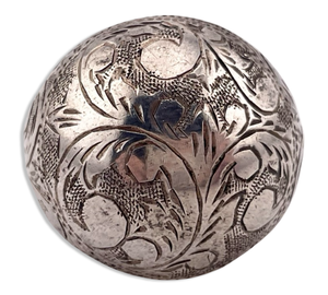 size 6.5 sterling silver stoneless etched dome ring