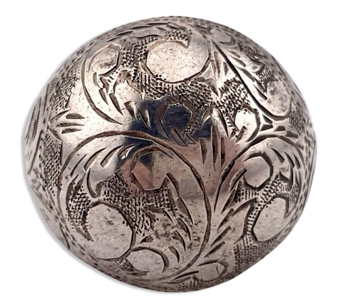 size 6.5 sterling silver stoneless etched dome ring
