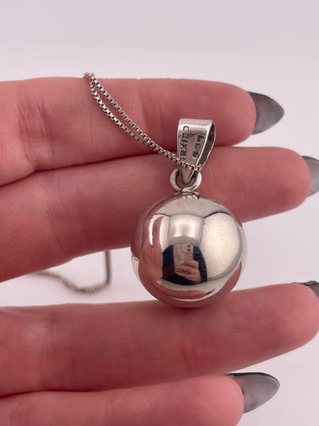 sterling silver 24" brass dolphin harmony ball necklace