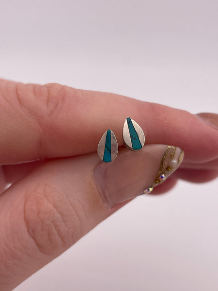 sterling silver stabilized turquoise stud post earrings