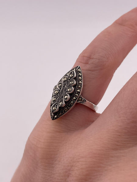 size 5 sterling silver marcasite ring