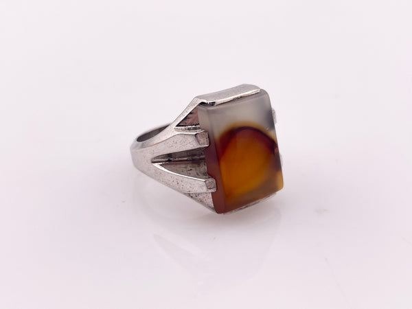 size 9.5 sterling silver rhodium plated Montana agate ring