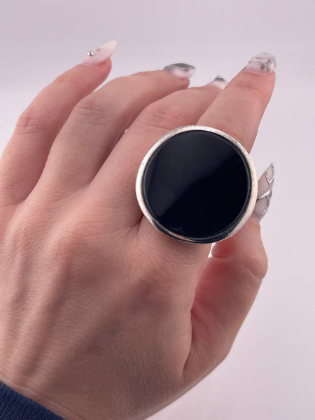 size 7 sterling silver onyx ring
