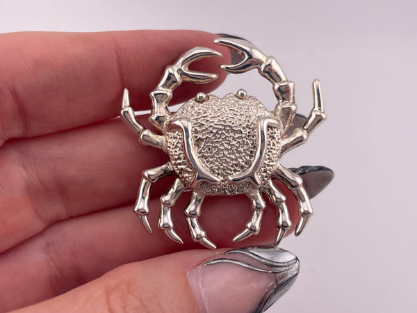 sterling silver crab brooch pin