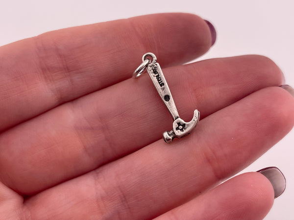 sterling silver small hammer charm pendant