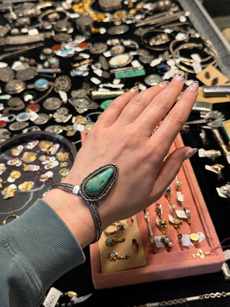RESERVED PRIVATE LISTING -- sterling silver turquoise cuff B14