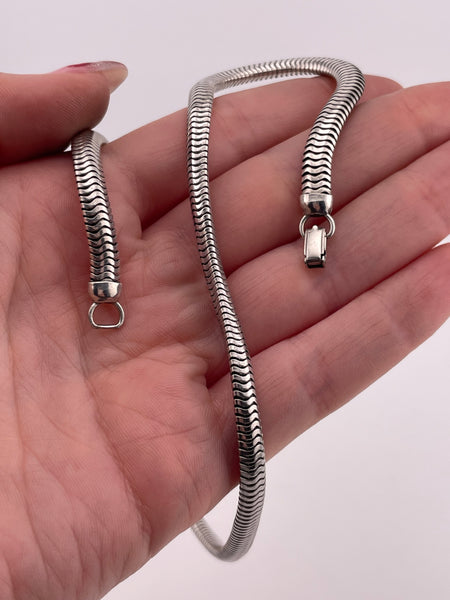 sterling silver 14-7/8" 5.4mm flattened snake chain necklace