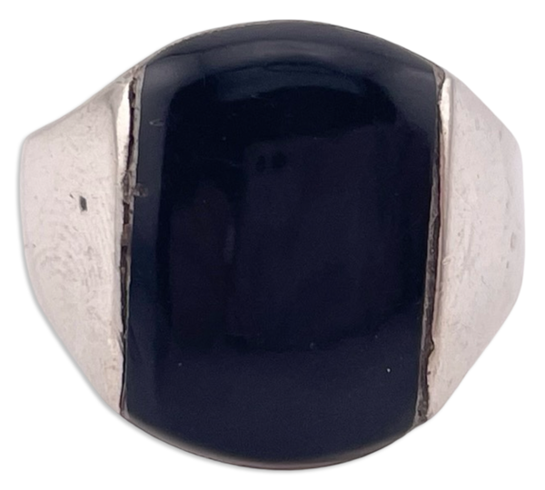 size 9.5 sterling silver black resin ring