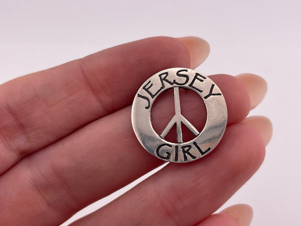 sterling silver 'Jersey Girl' peace sign pendant