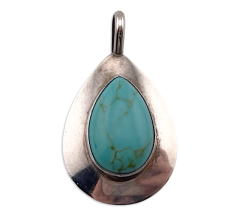 sterling silver stabilized turquoise pendant