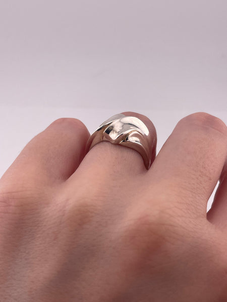 size 7 sterling silver stoneless textured ring