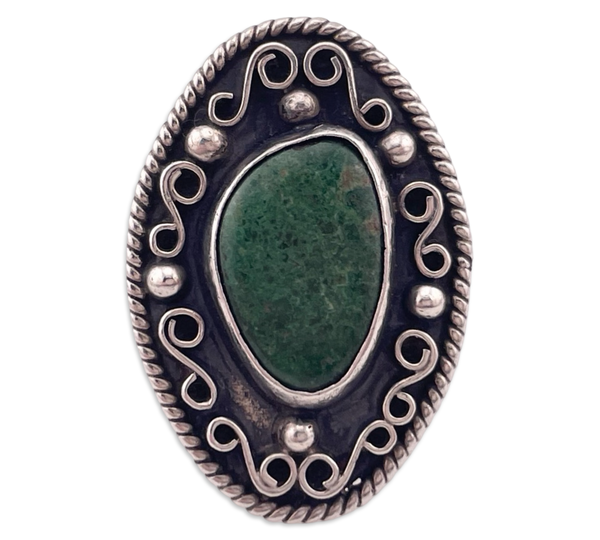 size 6.25 sterling silver chrysocolla ring