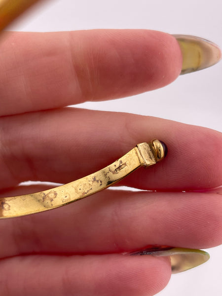 gold plated sterling silver amethyst cuff bracelet