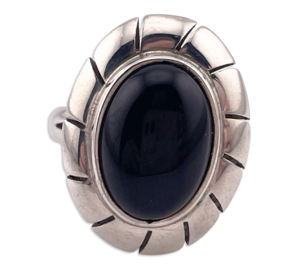 size 7 sterling silver Mexican onyx ring