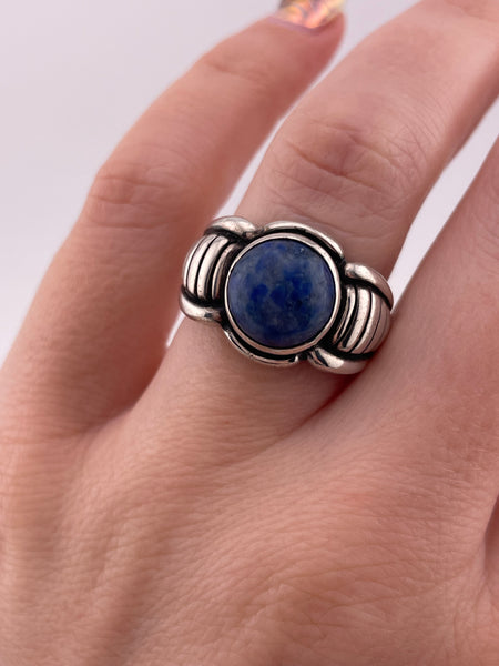 size 6.5 sterling silver denim lapis ring