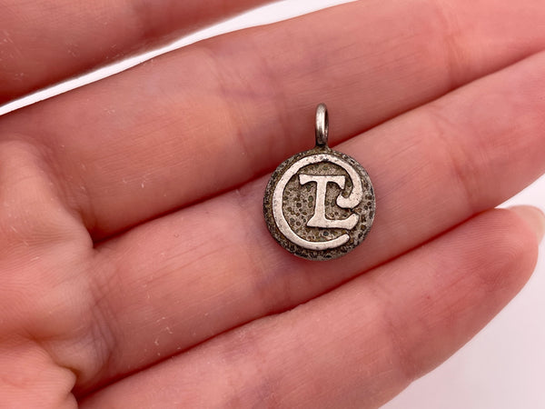 sterling silver CTL letters pendant