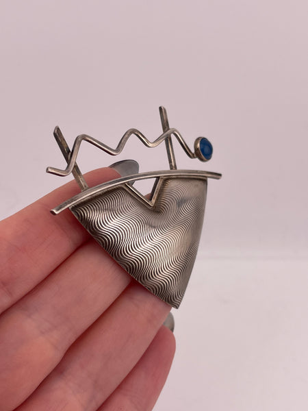 sterling silver artisan modernist Kimberly Keyworth pin brooch