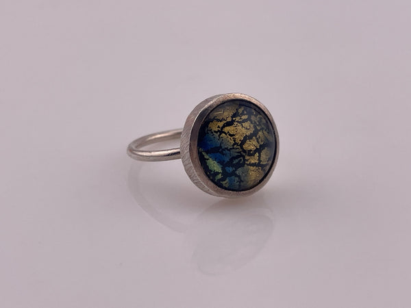 size 6.5 sterling silver glass ring