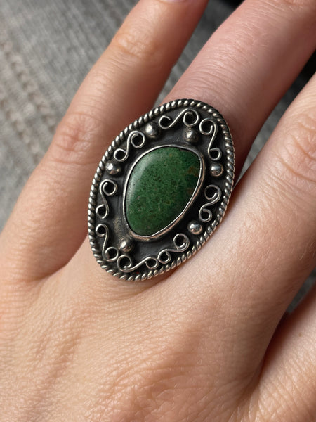 size 6.25 sterling silver chrysocolla ring