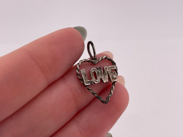 sterling silver "LOVE" heart pendant