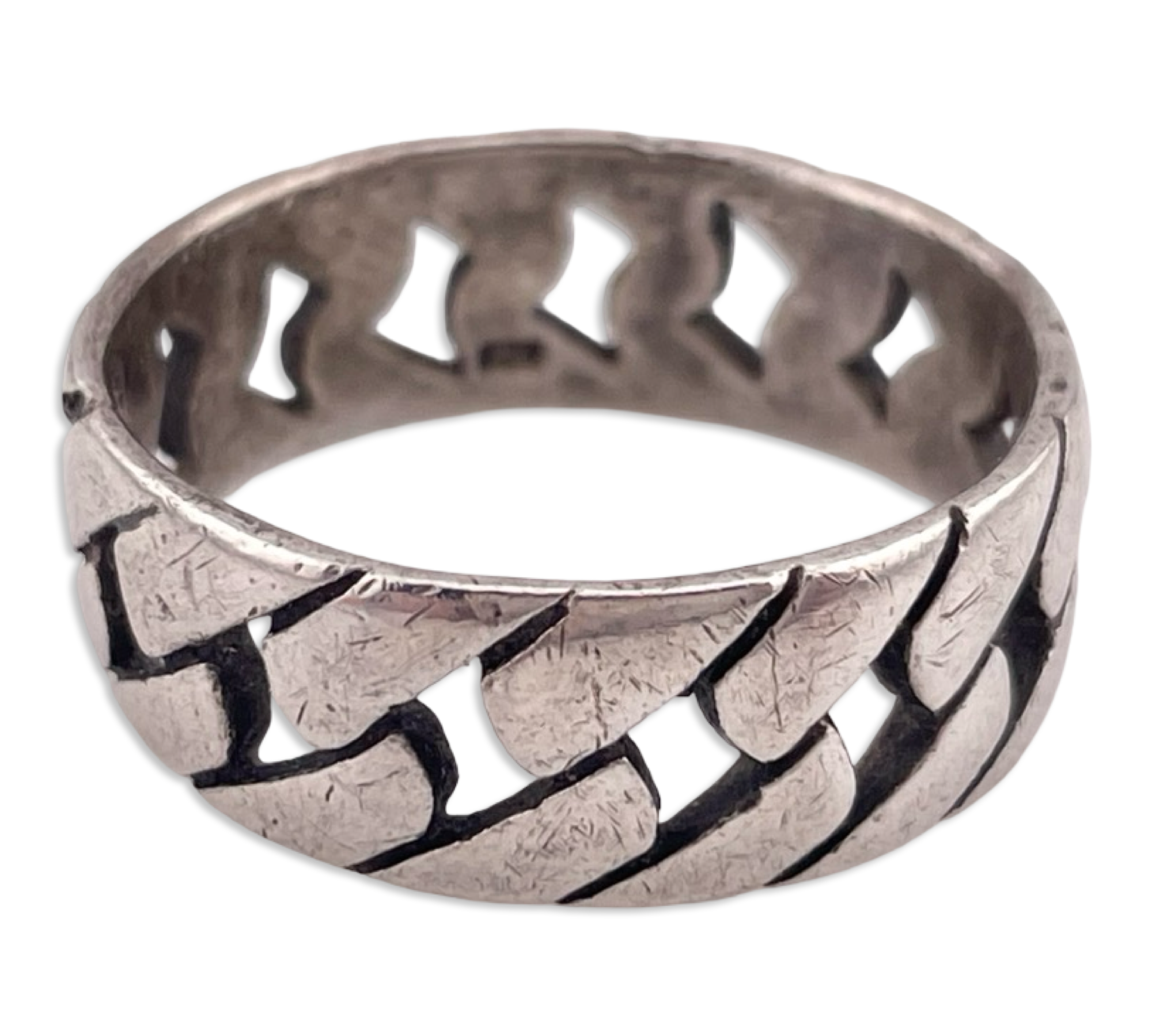 size 11.75 sterling silver chain style band ring