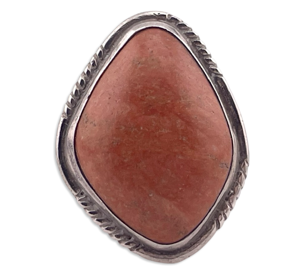 size 6.75 sterling silver Jay King chunky orange stone ring