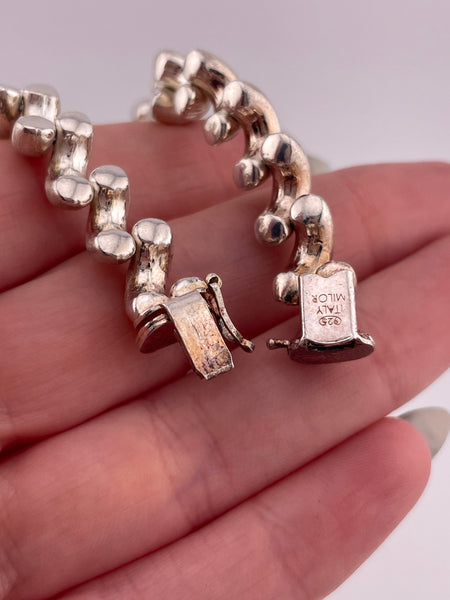 sterling silver 7-3/8" brushed San Marco link bracelet