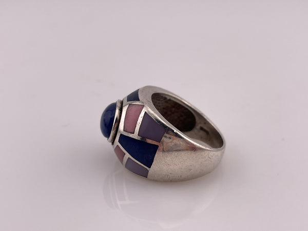 size 8 sterling silver Whitney Kelly multi-stone inlay ring