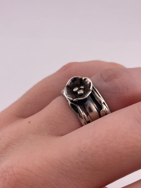 size 6.5 sterling silver Sherry Tinsman flower ring