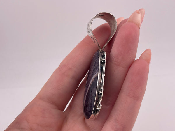 sterling silver 2-1/2" Desert Rose Trading amethyst pendant