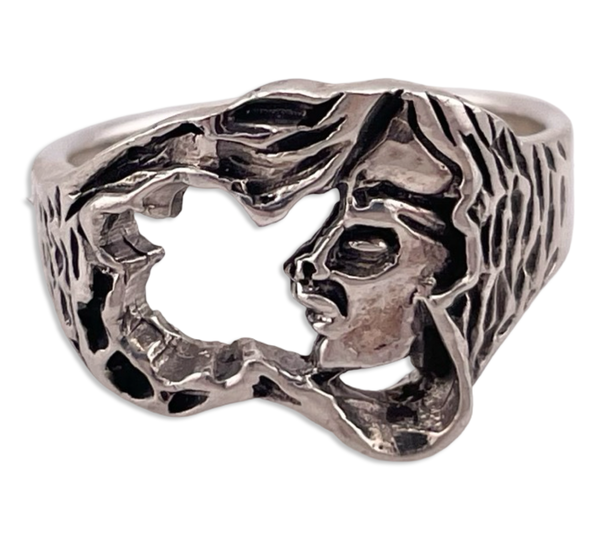 size 8.75 sterling silver face ring