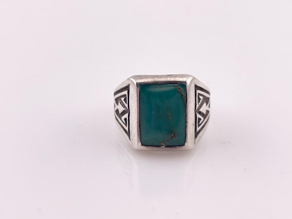 size 9.75 sterling silver Bell Trading Post rectangle turquoise ring
