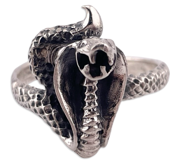 size 13 sterling silver cobra snake ring