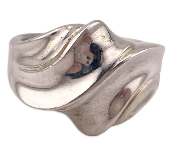size 7 sterling silver stoneless textured ring