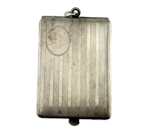 sterling silver etched rectangle locket pendant