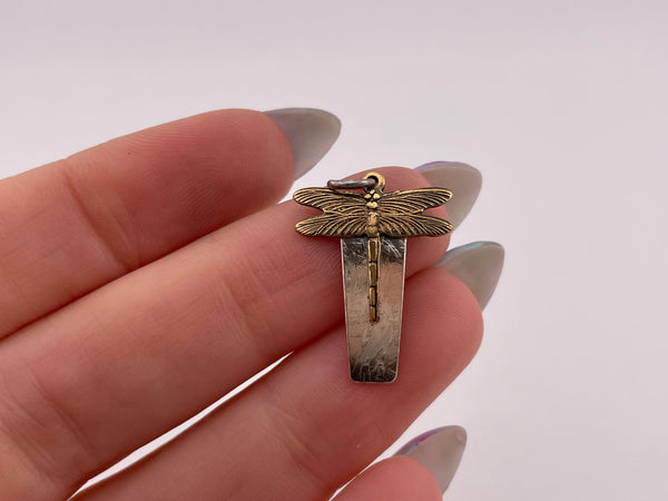 sterling silver & brass dragonfly pendant