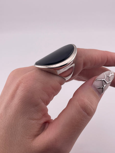 size 7 sterling silver onyx ring