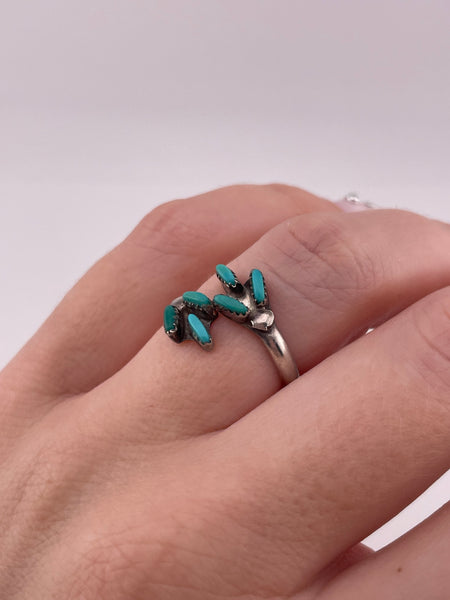 size 6.75 sterling silver turquoise bypass ring