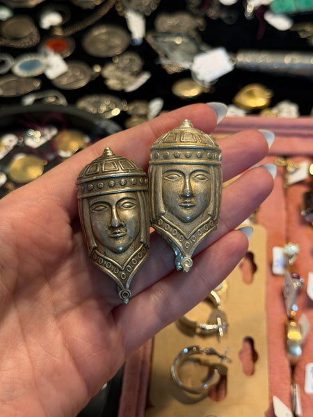 RESERVED PRIVATE LISTING -- sterling silver face toppers x 2 C5
