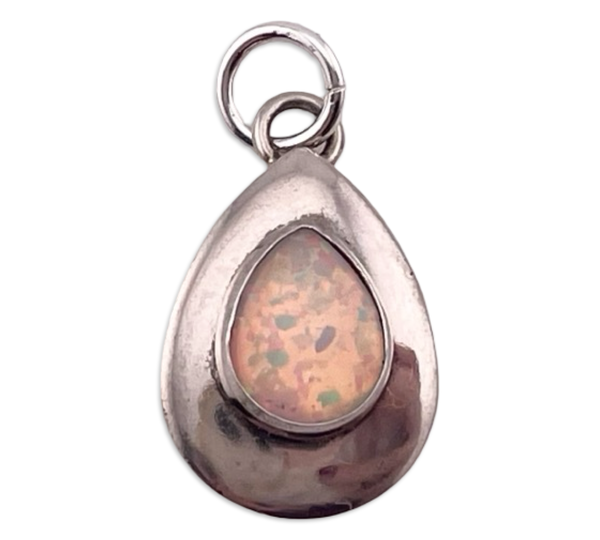 sterling silver synthetic opal pendant