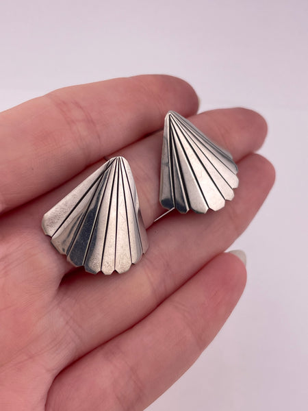 sterling silver lined scalloped post earrings ***Non-Sterling Posts***