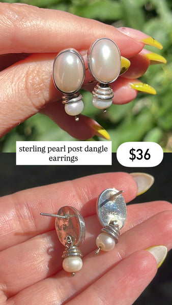 RESERVED PRIVATE LISTING -- sterling silver pearl earrings B12