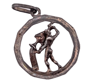 sterling silver Aquarius zodiac pendant