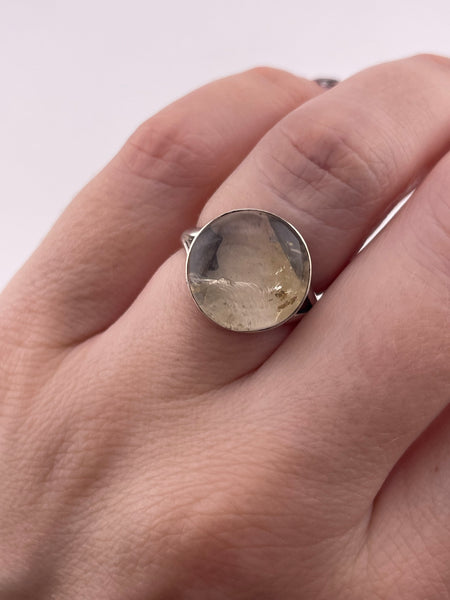 size 6.25 sterling silver rutilated quartz ring