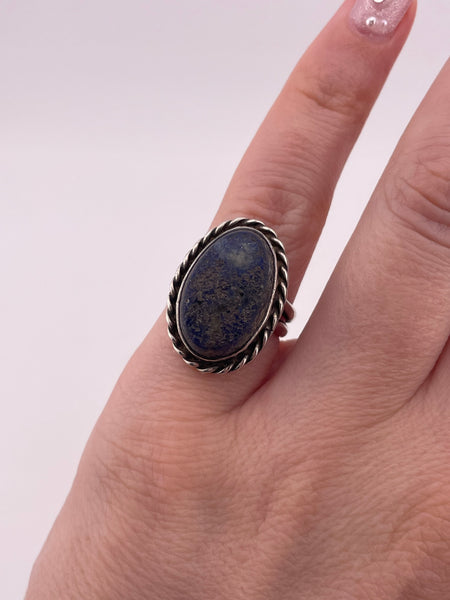 size 5.25 sterling silver lapis ring
