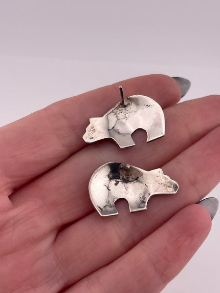 sterling silver spirit of the bear post earrings
