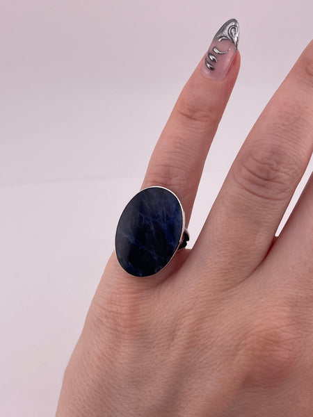 size 5 sterling silver Mexican sodalite ring