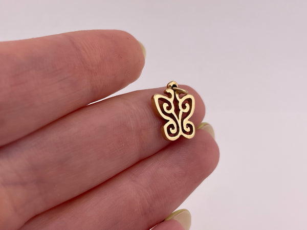 14k yellow gold James Avery butterfly pendant