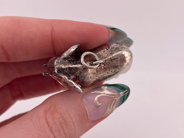 sterling silver large 3D electroform elephant pendant