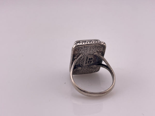 size 7 sterling silver Shubes rectangle malachite ring